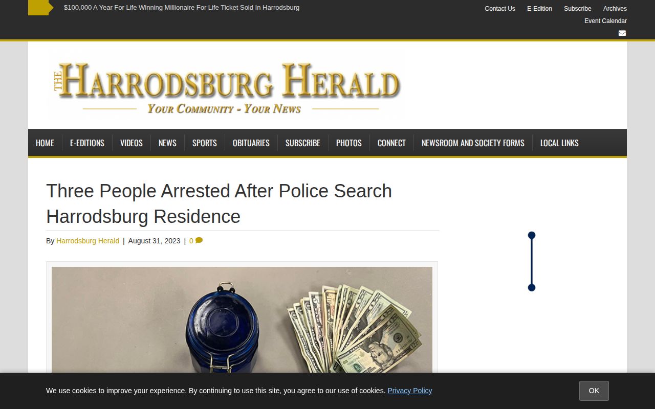Local Mercer County arrest story used as a secondary blotter source